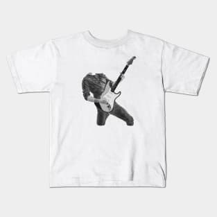 Rock n Roll Guitar Player, Black & White Kids T-Shirt